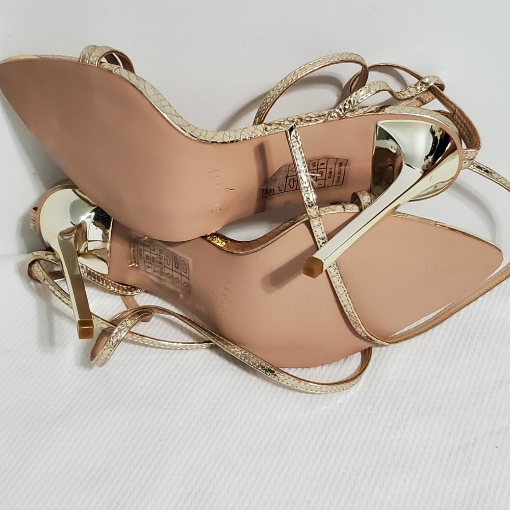 SIMMI London Gold Snake Strappy Heels Size 9 - Picture 6 of 8